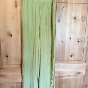 VOLCOM Light Green Wide-Leg Women's Pants ~ Size L/10